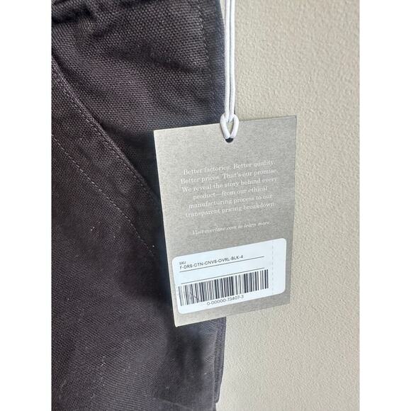 NWT Everlane Cotton Canvas Overalls in Black Size 4 - Picture 5 of 14